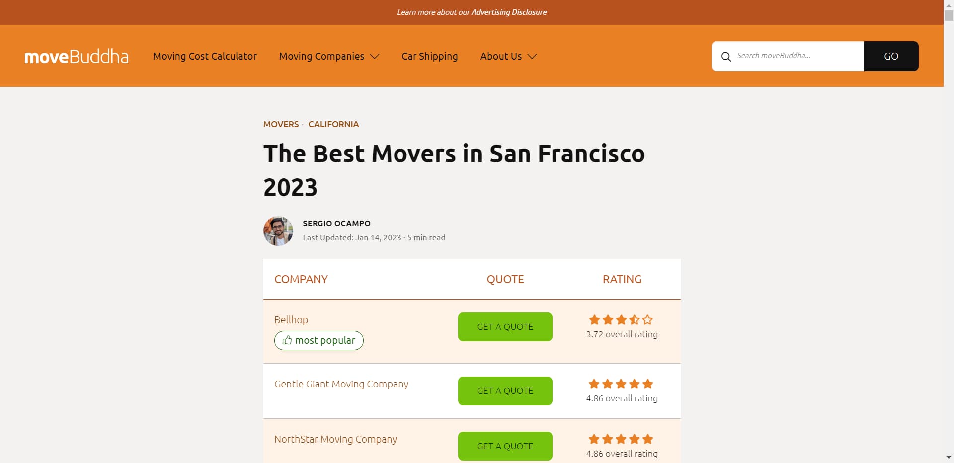 moveBuddha area Best moving companies screenshot