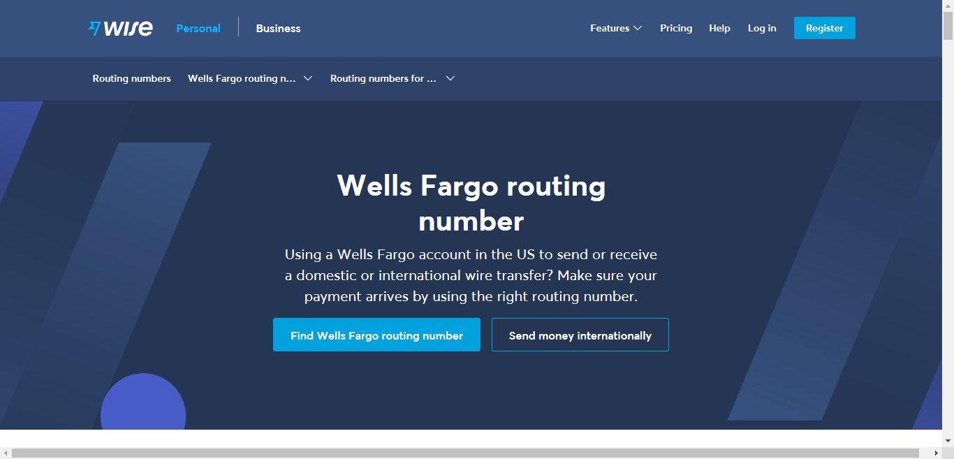 Wise area Bank routing number screenshot