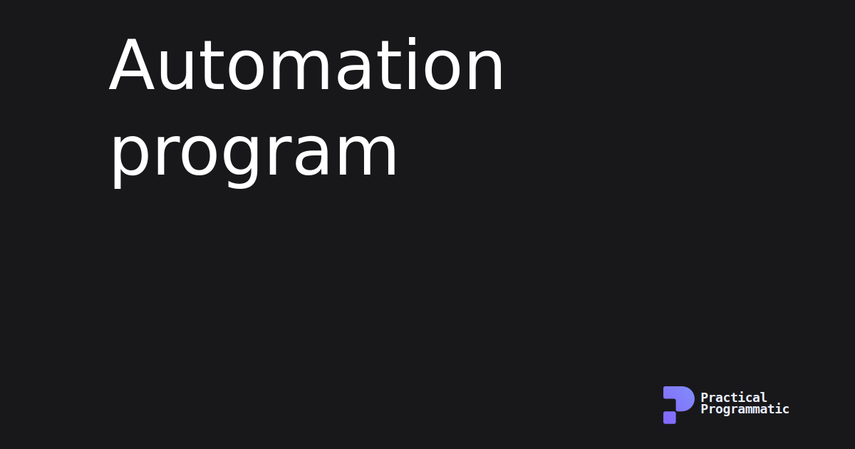 Automation program