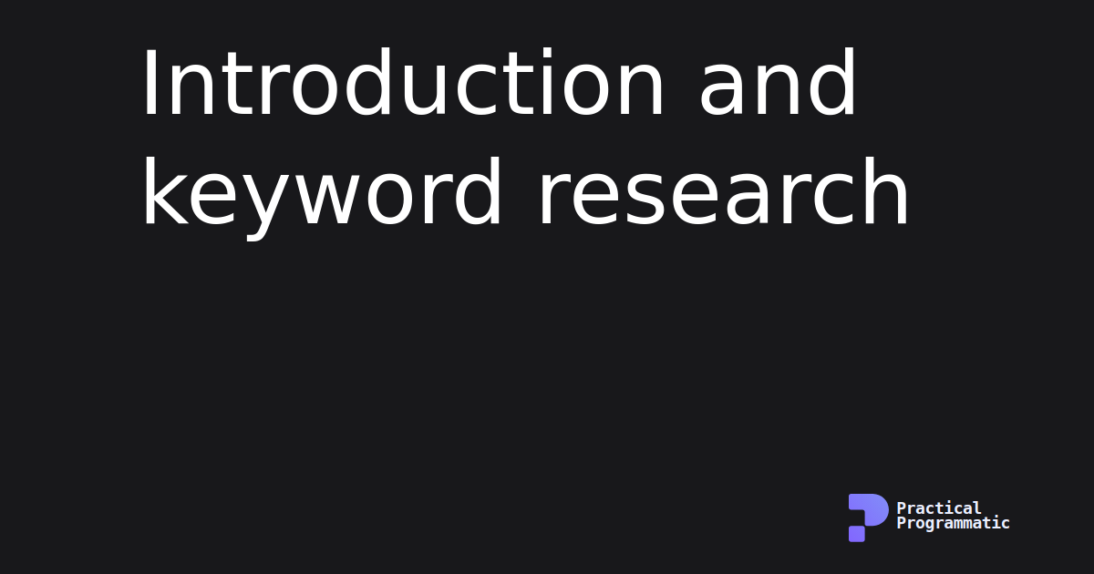 Introduction and keyword research