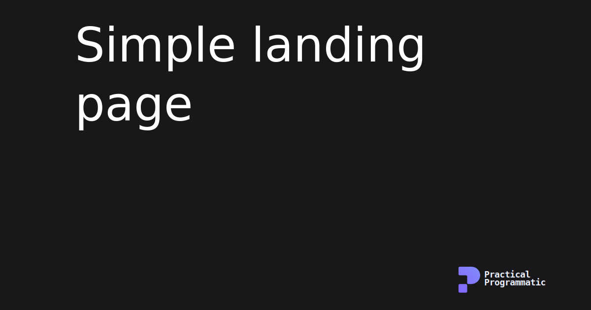 Simple landing page